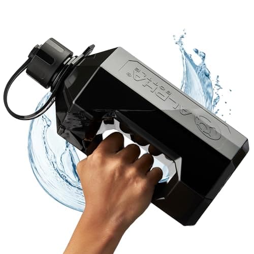 Alpha Designs 2 Litre Water Bottle 2L Large Gym Drinks Water Jug - Black