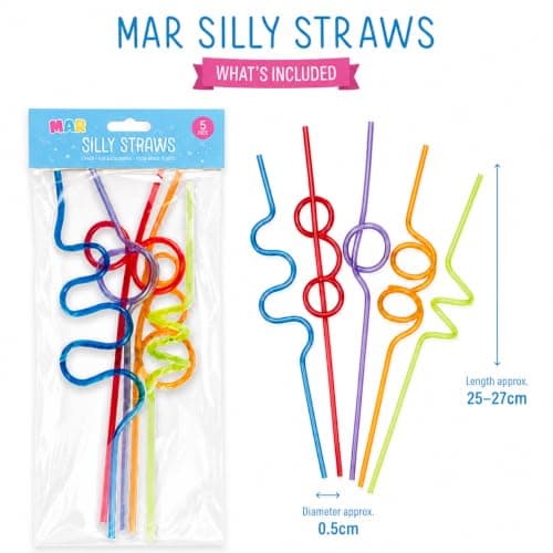 MAR Reusable Silly Straws 5 Pack – Curly Crazy Straws for Kids & Parties — view 5