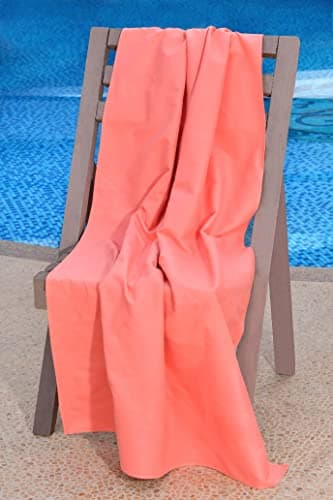 Sleepdown Plain Large Beach Towel Soft Microfiber Absorbent Swimming Pool Travel Camping Bath Sauna Gym Yoga with Bag - Coral - (160 x 90cm) — view 6