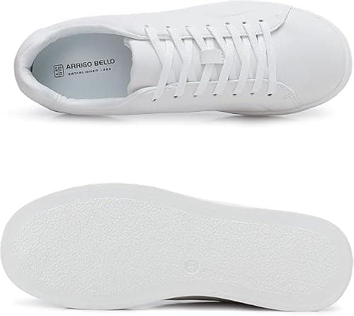 Men's Sneakers Casual Shoes Lightweight Leather White Black — view 5