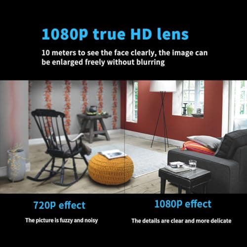 Mini Camera -1080P WiFi Hidden Wireless Secret Magneti Mini Baby Spy Home Security Micro Small Surveillance with Motion Detection App Control (2PCS) — view 6