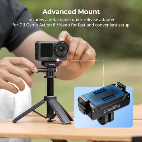SMALLRIG One-Touch Open Action Camera Selfie Stick Tripod, 5.2-12in — view 3