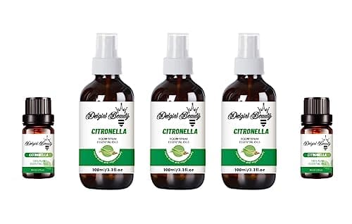 3 x Delgirl Beauty Citronella Room Sprays 100ml and 2 x Citronella Essential Oil Bundle