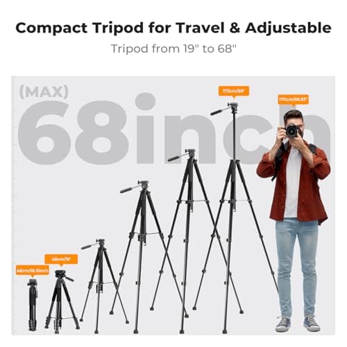 K&F CONCEPT Compact 68'' Lightweight Tripod for DSLR Camera — view 4
