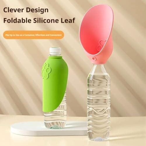 2 Pack Dog Water Bottle Adapter, Foldable Leak Proof Silicone Pet Water Dispenser Cap Portable Travel Drinking Bowl for Dog Cat Walking Hiking Outdoor,PuppyWater Dispenser Bowl Fits Standard Bottle — view 5