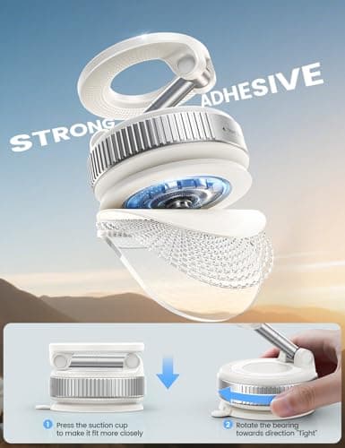 Lamicall Vacuum Magnetic Car Phone Holder, 2025 Upgraded Suction Cup Car Mount for Magsafe, 360° Rotatable for iPhone 17 16 15 13 12 Pro/Max/Plus/Air/Mini on Mirror, Smooth Surface, Windscreen - White — view 3