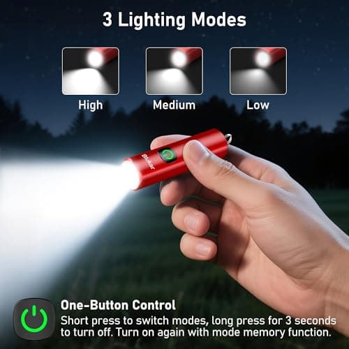 Blukar Mini Torch Rechargeable, EDC Keychain Small Flashlight with 3 Modes — view 4