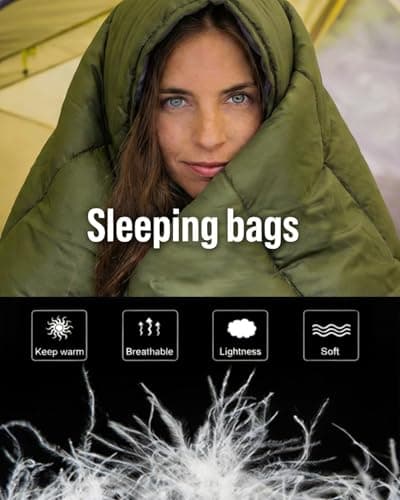 covacure Sleeping Bag, 210 * 80cm Ultra Warm & Waterproof for Adults, Green — view 5