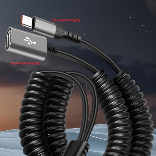 ljhnba 66W Fast Charging Type C Cable Spring, USB F Type C M — view 6