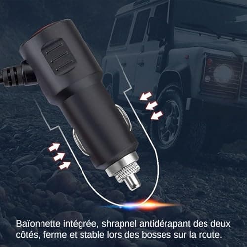 Multi Port Car USB Charger - Ultra Fast 4 Way Car Charger, Flexible Gooseneck Extension | 12 Inch Adjustable Arm, 360 Degree Rotation, Anti-Vibration Cushion, Adaptat — view 6
