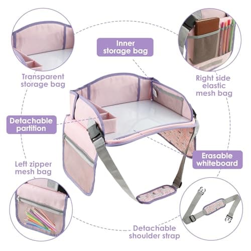 Kids Travel Tray Car Seat Tray Table Kids Holiday Essentials Car Activities — view 3
