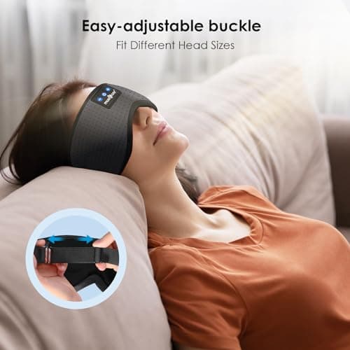 MUSICOZY Cooling Sleep Mask Headphones for Hot&Side Sleepers, 100% Blackout — view 6