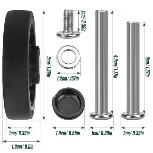 Zoofen 8 Pcs Luggage Replacement Wheels 50 x 11mm Double Luggage Wheels Rubber Suitcase Replacement Casters(Black) — view 2