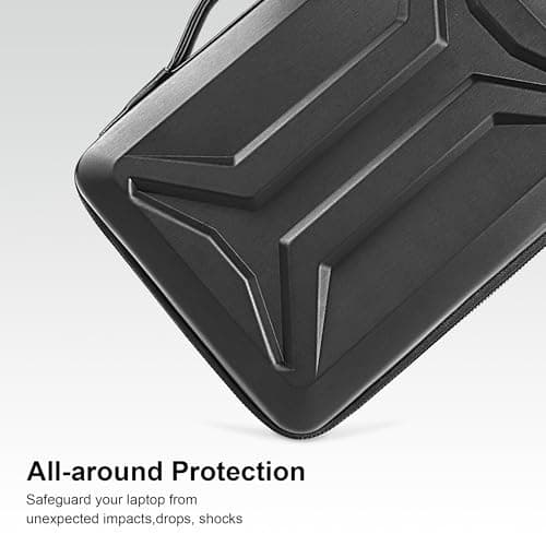 DOMISO 15.6-16 Inch Laptop Hard Case,Waterproof Shockproof Hard Shell Laptop Sleeve Protective Bag with Retractable Handle for Macbook Pro 16/Lenovo ThinkPad/HP ENVY/Dell XPS, Black — view 3