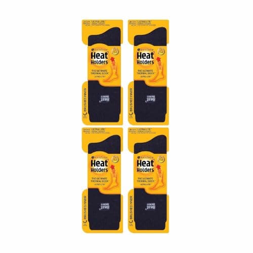 HEAT HOLDERS Ultra Lite - 4 Pair Multipack Mens Thermal Socks | Ultra Thin Warm Socks for Dress Socks in Winter (6-11, Navy) — view 4