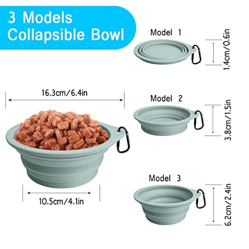 PetBonus 2-Pack Collapsible Dog Bowls, Portable Travel Dog Water Food Bowls — view 3