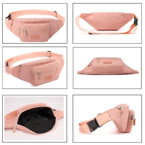 Bumbags for Ladies Bum Bag Fanny Pack Men Women Waist Pack Lightweight Adjustable for Running Walking Hiking Jogging (Pink) — view 3