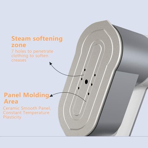 Clothes Steamer Portable Iron LCD Screen 2in1 Powerful Steam Clothing 120ML Wrinkles Remover for Garments,10S Fast Heat-up Iron,Compact Foldable,Light Mini Steam Iron for travel home (Cream yellow) — view 4