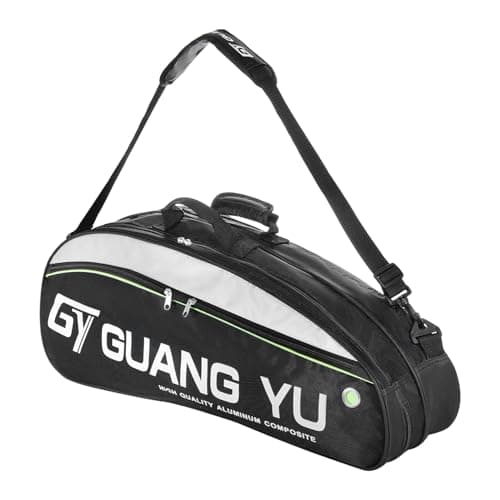 ITODA Large Capacity Waterproof Tennis Bag 6 Pack Badminton Racquet Handbag Portable Squash Racket Carrying Bag Adjustable Strap Battledore Sport Duffel Gym Equipment Carry Case Black — view 3