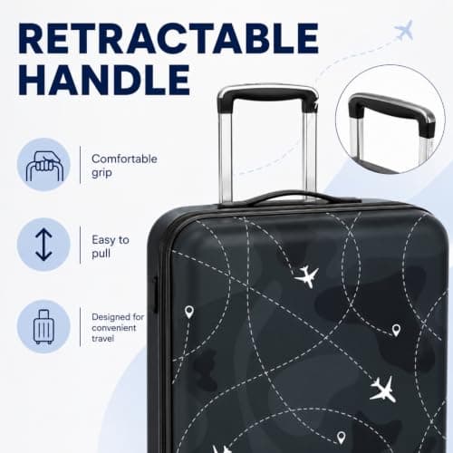 Treer Suitcase Covers for Luggage Large 18-32 Inches, Lightweight Travel Luggage Suitcases Covers Protectors with Zipper Anti-Scratch Washable (Burgundy airplane,S) — view 5