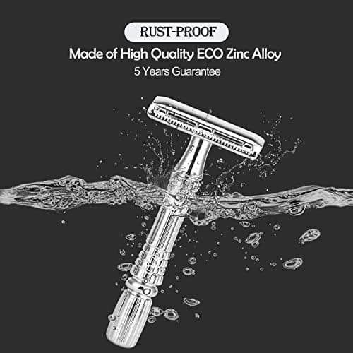 BAILI Double Edge Safety Razor Rust-proof Reusable Manual Stainless DE Wet Shaving for Men Women with Mirrored Travel Case BD176B — view 5