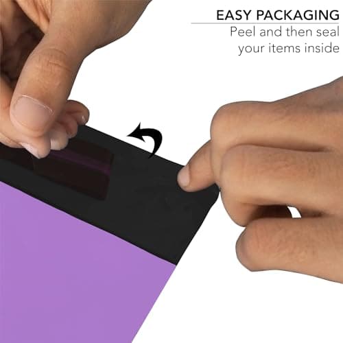iSOUL Poly Mailer Bags 12x16 Self-Seal, Shipping Envelopes Strong, Waterproof, Tamper-Proof Polythene Packaging for Clothes, Bedding & Parcel Bag Shipping Post Bag Envelopes 50 Pack Purple — view 2