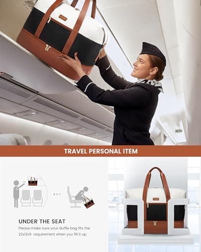 LOVEVOOK Travel Bags for Women, Waterproof Overnight Weekend Hospital Holdall Duffle Bag with Shoes Compartment & Trolley Sleeve, Cabin Carry On Flight Bag — view 4