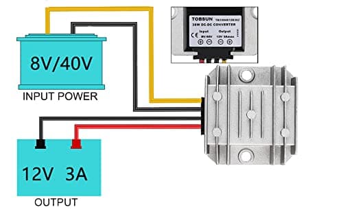 HOMELYLIFE DC Voltage Reducer DC 36 V 24 V 12 V to 12 V 3 A Buck Converter Voltage Regulator Waterproof Module Transformer (8V-40V to 12V 3A) — view 6