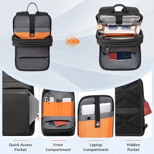 FENRUIEN Laptop Backpack Business Smart Backpack Waterproof fit 15.6 Inch Travel Durable Laptop Backpack with USB Charging Port (Regular) — view 3