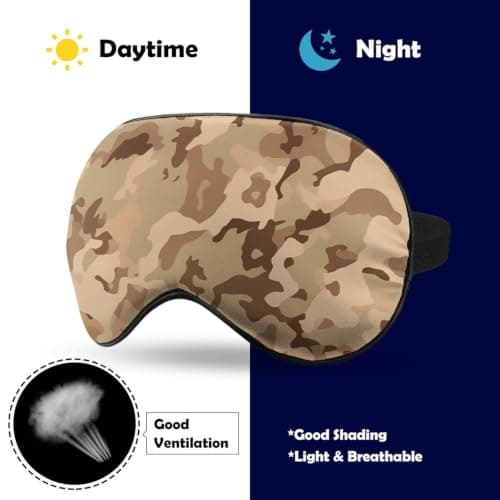 Desert Camo Sleep Mask for Side Sleeper Eye Mask for Sleeping Blackout Eye Shade Cover for Women Men — view 5