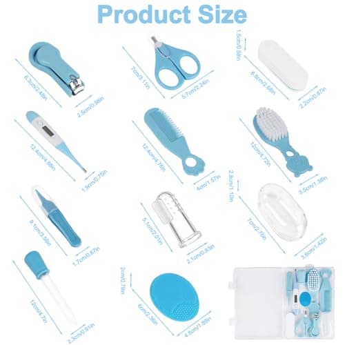AYBUY Baby Healthcare and Grooming Kit, 11PCS Safety Baby Care Kit with Hair Brush Comb Nail Clipper, Hair Brush and Comb Set for Newborns & Toddlers — view 2