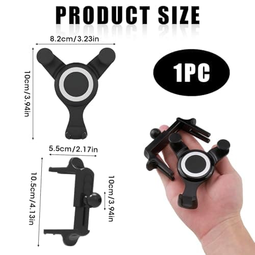 Car Phone Holder for Mercedes Benz C/E/S Mini Cooper Audi-TT Ford Jeep Adjustable Round Phone Car Vents Mount for All Circular Air Vents Compatible with iPhone 16/15/14 Pro Max Samsung Smartphone — view 2