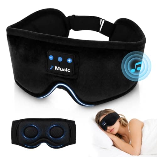 Hittriu Sleep Mask Headphones Bluetooth, Velvet Blackout Eye Mask Sleepers — view 6