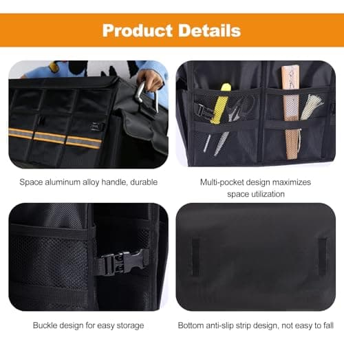Car Boot Organiser for Lexus ES 250/ES 300 / ES 330/ES 350/ES 300h/ES 350h, with Handle & Partition Collapsible Boot Organise Travel, Groceries & Everyday Use,A 36L-B Grey — view 5