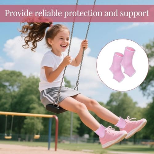 Miiqxx 2 Pair Pink Kids Ankle Support for Ligament Damage,Ankle Support for Sprained AnkleSupport Kids,Ankle Braces Socks Stabilizes Joints & Prevents Sprains — view 6