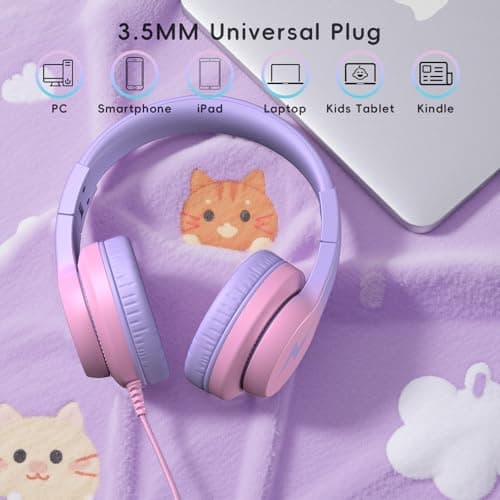 2 Pack Kids Headphones, Wired Headphones for Kids Over Ear with Microphone — view 4