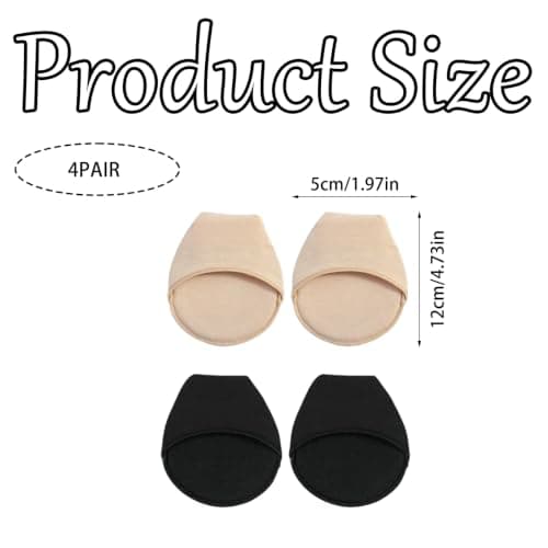 Livzikaroa 4 Pairs Toe Protectors for Shoes Half Sock Toe Covers Forefoot Cushion Socks in 2 Colours for Heels Flats Slip Ons and Everyday Footwear — view 2