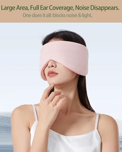 100% Blackout Eye Mask for Sleeping - Sleep Mask with Warm and Cool Dual Sensing - Ultra Soft Sleep Masks - Gifts for Women and Men (Pink) — view 2