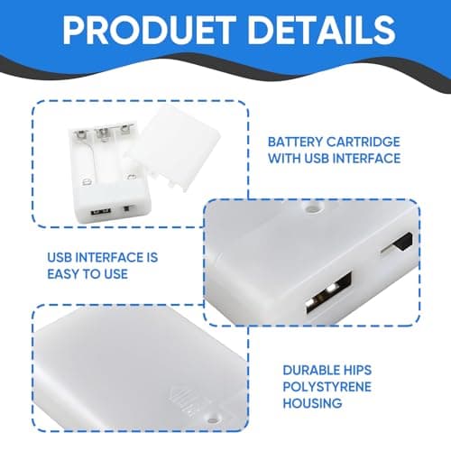 3 X AA USB Battery Pack For LED Lights, 4.5 V Case With On/Off Switch — view 3