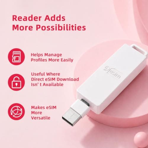 9ESIM V3 Flagship eSIM Card & Reader Kit, Universal SIM-eSIM Adapter for All Smartphones & Android Devices, 1.5MB Storage, 50 Profiles, Premium STK Chip, Pre-Cut for Global Travel USA/Europe/JP/China — view 5