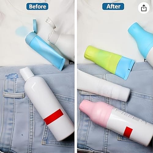 10 Pack Elastic Sleeves for Leak Proofing Silicone Bottle Covers, Travel Essentials, Fits Various Travel Size Bottles & Liquid Pouches, Reusable Travel Accessories for Men and Women, Easy to Use — view 2