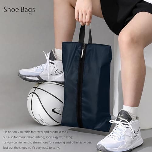 Shoe Bag for Travel, Oxford Fabric Shoe Pouch Odor-Absorbing Waterproof Multi-Purpose Shoe Storage for Golf, Dance, Gym, Travel Organizer or Dust Cover (2, Dark Blue) — view 5