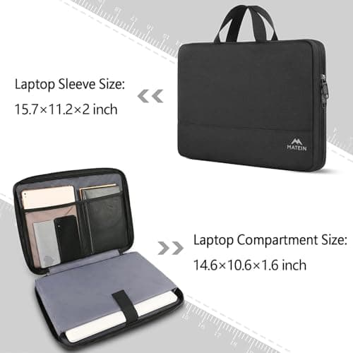 MATEIN Laptop Bag 15.6 Inch, TSA Laptop Case 15.6 Inch for Men, Black — view 5