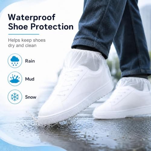 aieieii 10 Pairs Waterproof Shoe Covers, Transparent Shoe Protector Cover — view 5