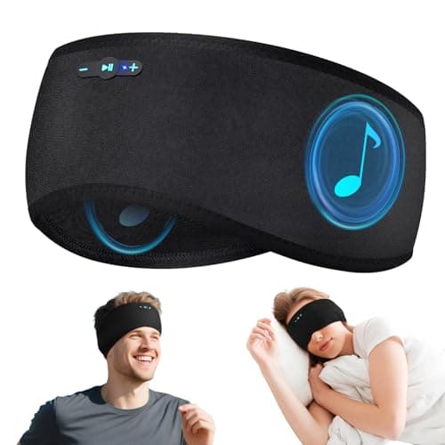 Veeniitosr Sleep Headphones Bluetooth 6.0 Headband, 2-IN-1 Comfort Headband Headphones for Side Sleepers with 20 Hours PlayTime HD Stereo Bluetooth Speakers for Sleeping, Sport (Black)