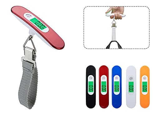 Luggage Scale portable Digital weight scale for travel suitcase weigher with tare function 110 LB/ 50KG Capacity Red — view 3