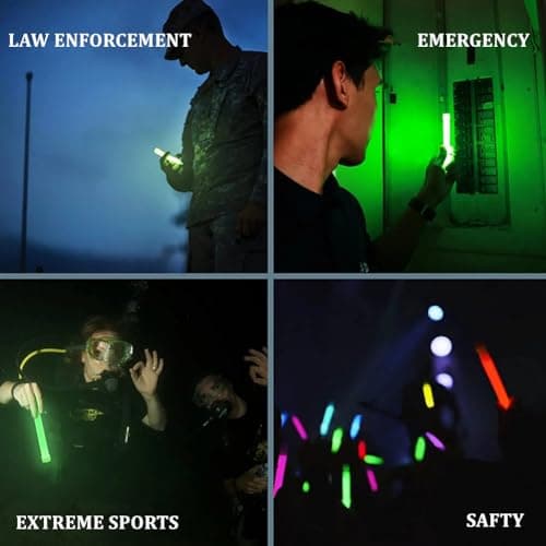 Glow Fever Glow Sticks Bulk, Emergency Safety Military 6'' Lightsticks, Light Up Ultra Bright With 8 Hours Duration For Hiking Party Camping Blackouts Hurricane Shelter Survival Kit (Blue, 10PCS) — view 5