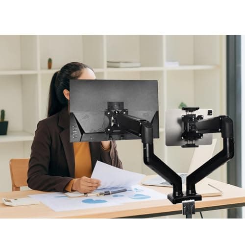 Universal VESA Mount Adapter for Tablets – Spring Clamp Holder for iPad and Portable Monitors up to 15.6″ – Fits VESA 75x75 & 100x100 – Compatible with Surface, Galaxy Tab, and 2-in-1 Laptops — view 4