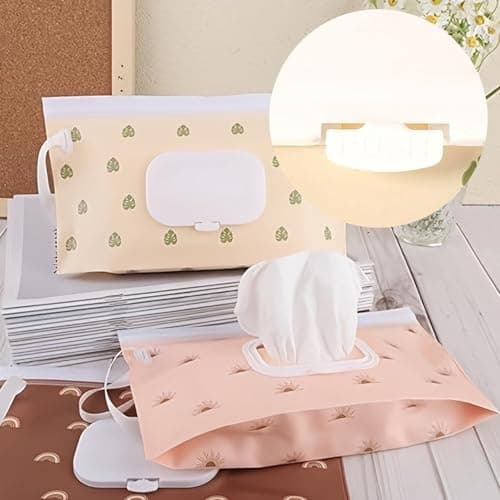 4Pcs Reusable Baby Wipes Pouches, Portable Dispenser — view 3