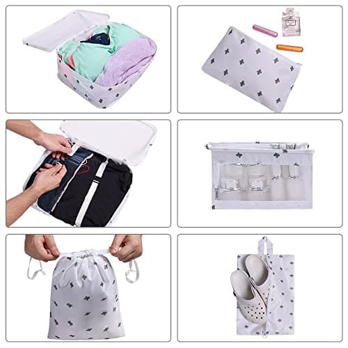 OSDUE Packing Cubes for Suitcase, 8PCS Thickening Travel Organiser Packing Bags Lightweight Travel Accessories Organizers Essentials Clothes Shoes Cosmetics Toiletries Storage Bags — view 5